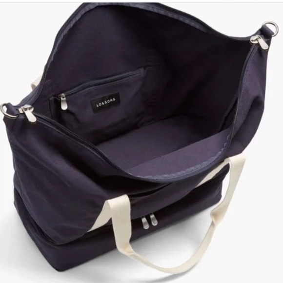 Lo & Sons Catalina Deluxe Weekender Bag – Deep Navy – Organic Canvas – NWOT - Picture 3 of 5